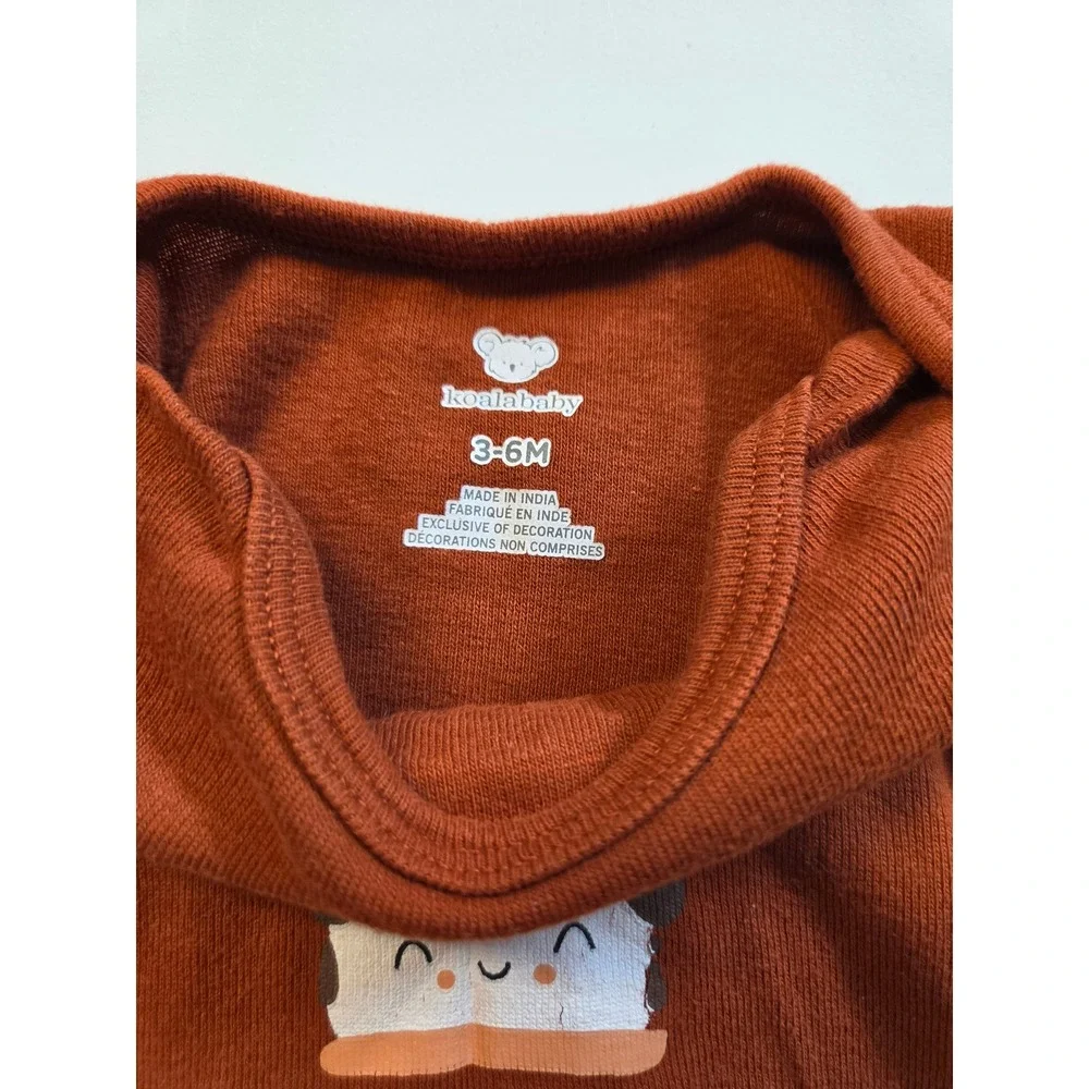 Koala Baby Rust Orange I Love You Smore Long Sleeve Bodysuit 3-6M